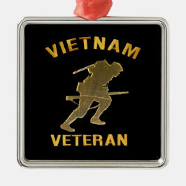 ORNAMENTO DE METAL SOLDADO DO VIETNAME VETERAN EM DOURADO