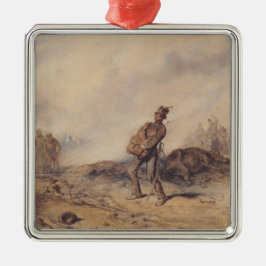 Ornamento De Metal Soldado ferido após a batalha (cena de guerra)