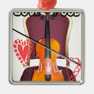 Ornamento De Metal Som de Violin love hakuna matata namorados