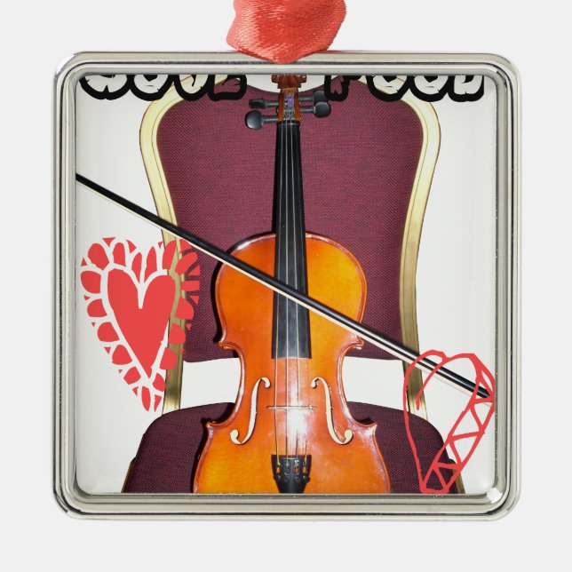 Ornamento De Metal Som de Violin love hakuna matata namorados (Frente)