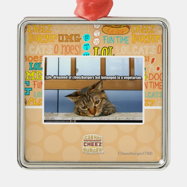 Ornamento De Metal Sonho de Cheesburgers (Frente)