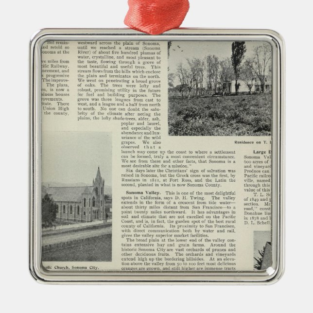 Ornamento De Metal Sonoma, Califórnia (Frente)