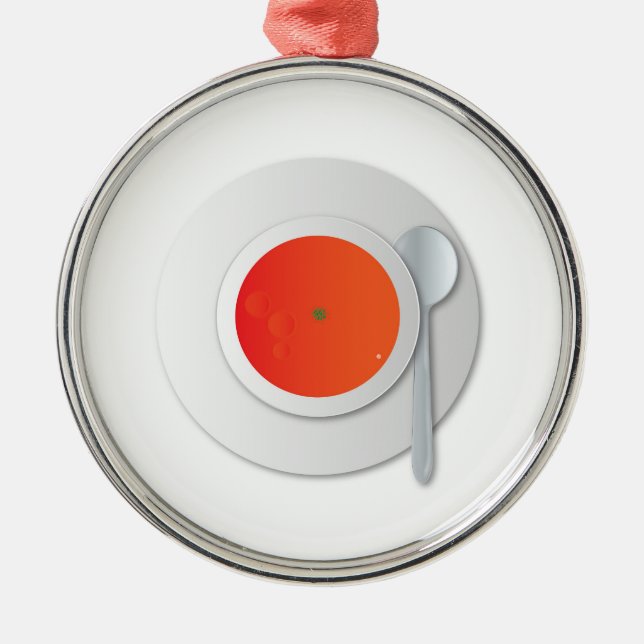 Ornamento De Metal Sopa De Tomate (Frente)