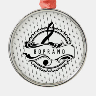Ornamento De Metal Soprano Singer Musical Note Ornament