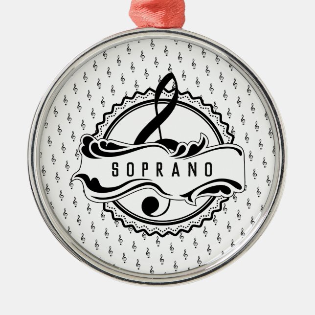Ornamento De Metal Soprano Singer Musical Note Ornament (Frente)