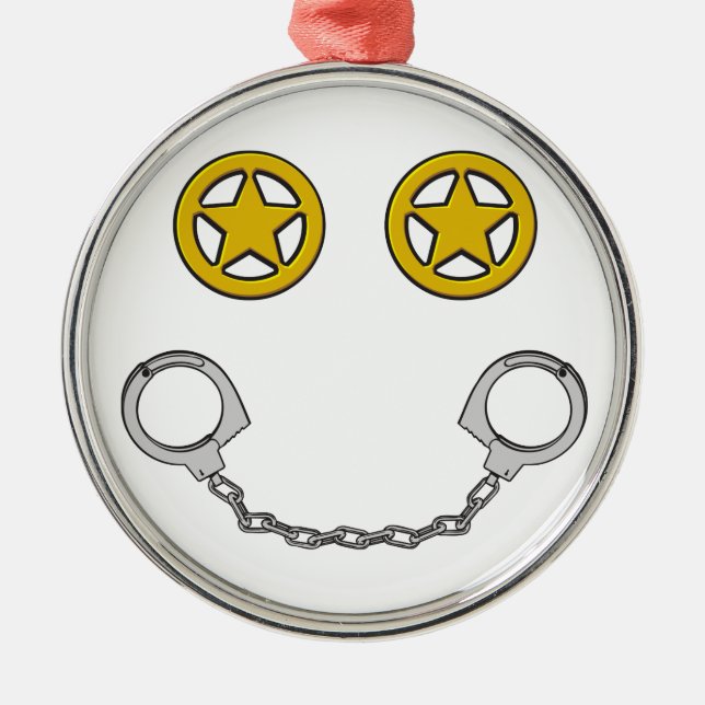 Ornamento De Metal Sorriso da polícia (Frente)