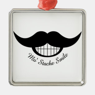 Ornamento De Metal Sorriso de bigode