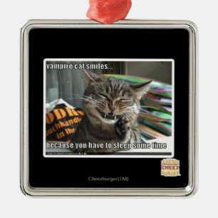 Ornamento De Metal sorrisos de gato vampiro