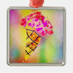 Ornamento De Metal sorvete Cone Metal Ornament