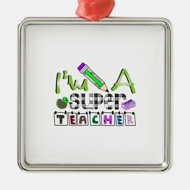 Ornamento De Metal Sou Um Super Professor (Frente)