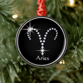 Ornamento De Metal Sparkly Diamond Aries
