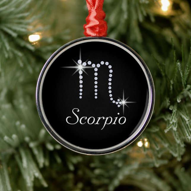 Ornamento De Metal Sparkly Diamond Scorpio (Árvore)
