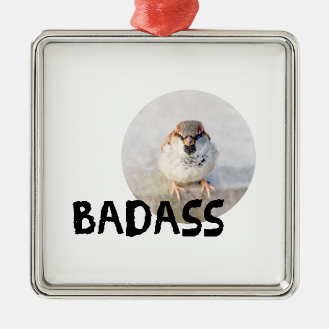 Ornamento De Metal Sparrow - Badass (Frente)