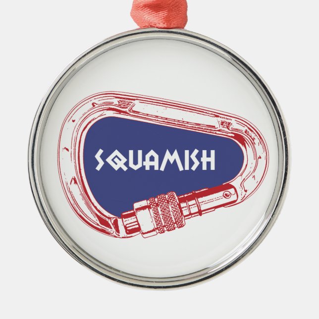 Ornamento De Metal Squamish que escala Carabiner (Frente)