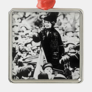 Ornamento De Metal Sra. Emmeline Pankhurst Addressing uma multidão