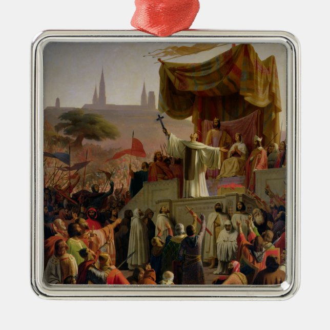 Ornamento De Metal St Bernard que Preaching a segunda cruzada (Frente)