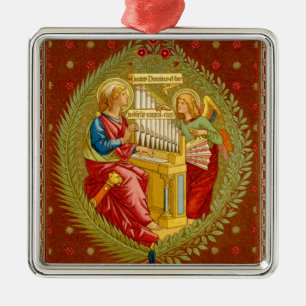 Ornamento De Metal St. Cecília de Roma (SNV 36) Quadrado