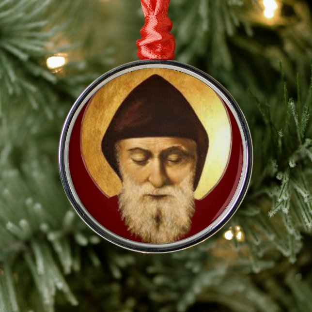 Ornamento De Metal St. Charbel Makhlouf (Árvore)