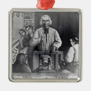 Ornamento De Metal St. Jean-Marie Vianney que preaching, século XIX