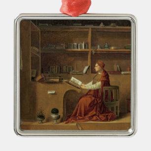 Ornamento De Metal St Jerome em seu estudo, c.1475 2