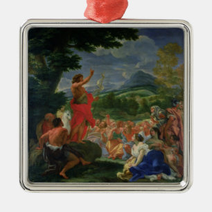 Ornamento De Metal St John Preaching do baptista, pintado antes de