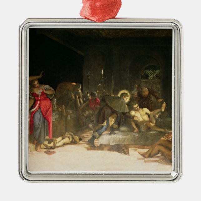 Ornamento De Metal St. Roch que cura o praga (Frente)