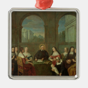 Ornamento De Metal St. Vincent de Paul e irmãs da caridade