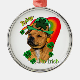 Ornamento De Metal Staffordshire Bull Terrier St Patricks