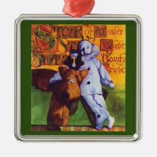 Ornamento De Metal STAR DE WONDER Premium Square Ornament / Verde