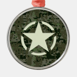 Ornamento De Metal Star Stencil Digital Woodland