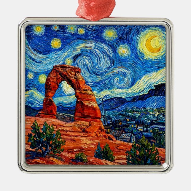 Ornamento De Metal Starry Night Arches National Park (Frente)