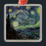 Ornamento De Metal Starry Night - van Gogh<br><div class="desc">Da lâmpada do mineiro de Nuenen à que colocou em sua janela, seguindo a cena com Gauguin; da estrela da noite que notou em 1875 em Corot Olive Orchard à carta que escreveu ao irmão em agosto de 1888, na qual ele disse: "Algum dia ou outro você verá uma fotografia...</div>