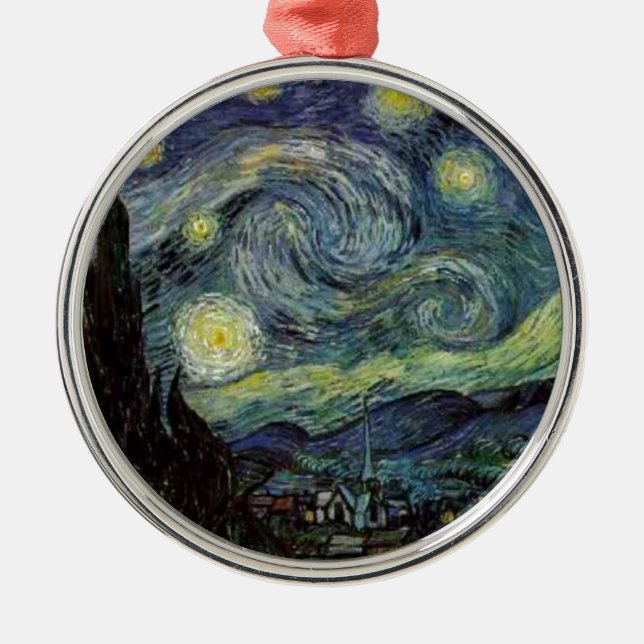 Ornamento De Metal Starry Night - van Gogh (Frente)