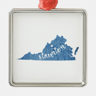 Ornamento De Metal Staunton Virginia Wood Grain