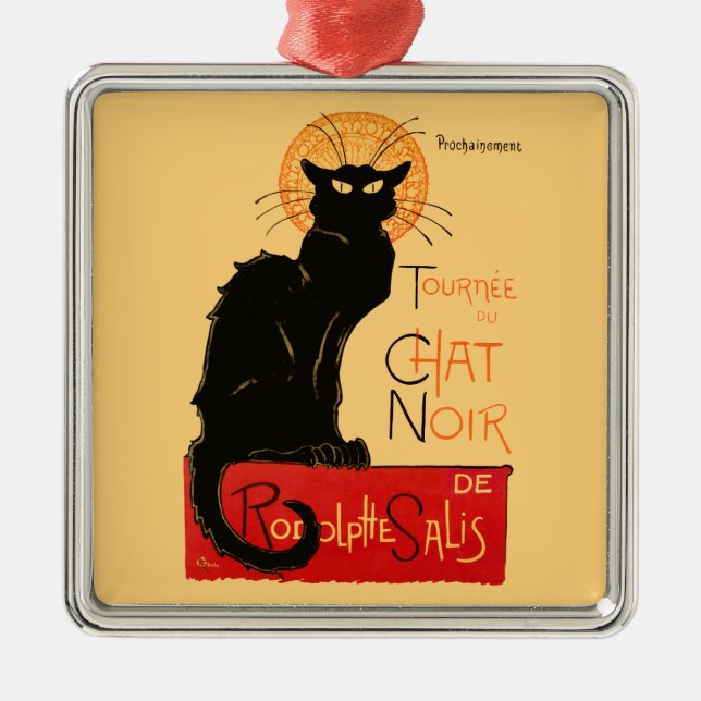 Ornamento De Metal Steinlen Black Cat Classic French Trabalho de arte (Frente)