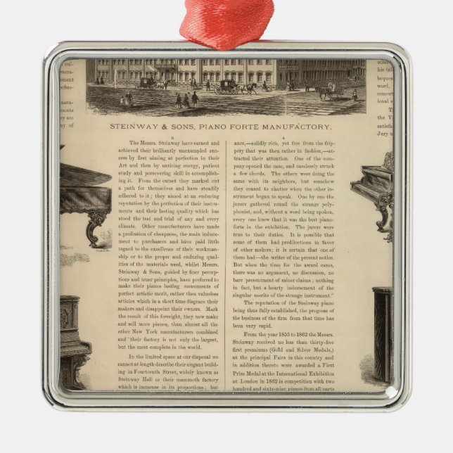 Ornamento De Metal Steinway e Sons, fabricantes de piano (Frente)