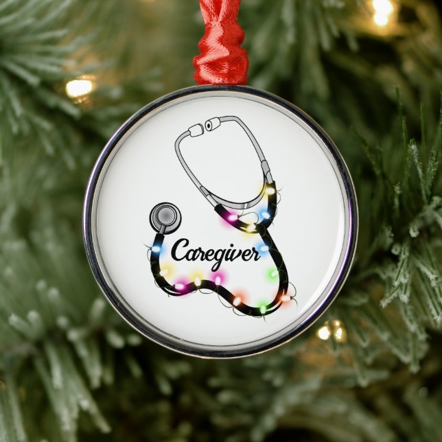 Ornamento De Metal Stethoscope Com Luzes De Natal Enfermeira De Natal (Árvore)