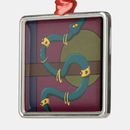 Ornamento De Metal Sticker Carré Snake