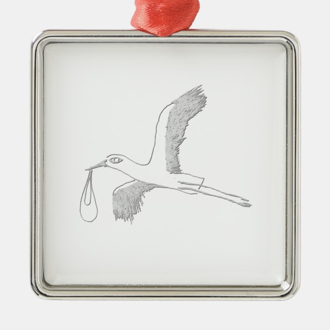 Ornamento De Metal stork (Frente)