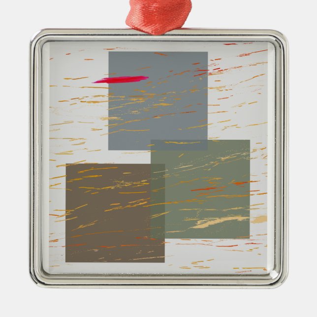 Ornamento De Metal Streak Squares (Frente)