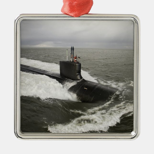 Ornamento De Metal Submarino de ataque de classe Virginia (Frente)