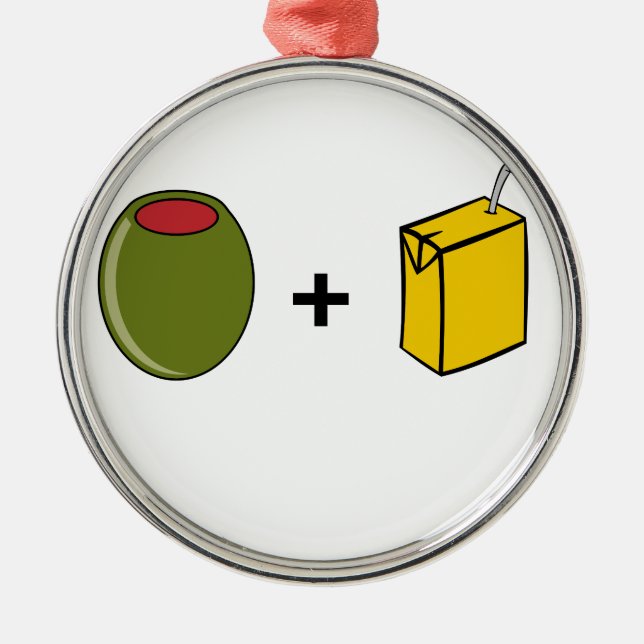 Ornamento De Metal Suco verde-oliva eu te amo (Frente)