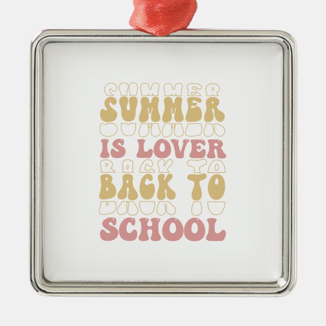 Ornamento De Metal Summer Está De Volta Ao Professor (Frente)