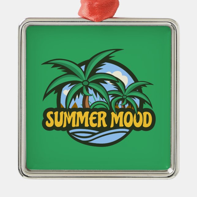 Ornamento De Metal Summer Mood (Frente)