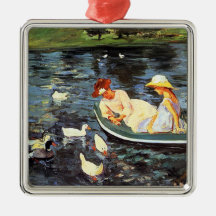 Summertime (por Mary Cassatt) Ornament cerâmico