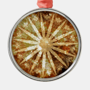 Ornamento De Metal Sun Universe Cosmic Warm Ouro Coloração castanha