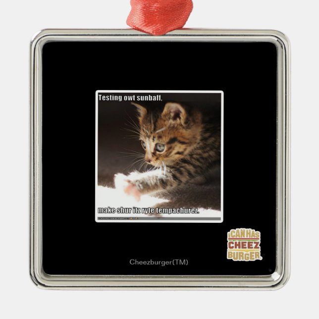 Ornamento De Metal Sunbaff do owt do teste (Frente)