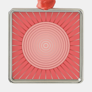 Ornamento De Metal Sunburst Geométrico Moderno - Cor-de-rosa Profundo