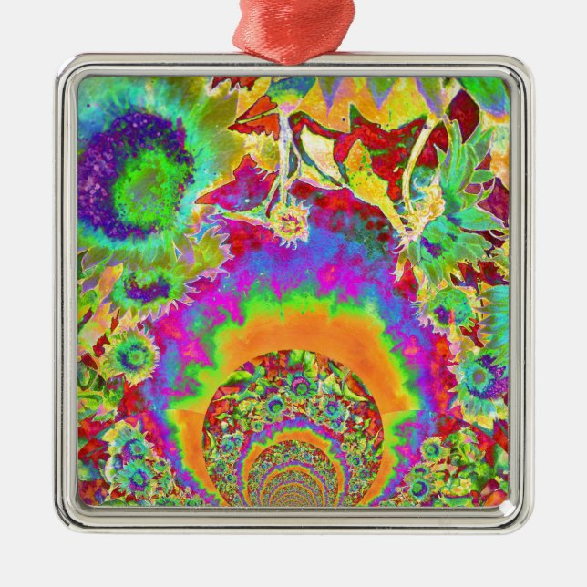 Ornamento De Metal Sunflower Fields Forever - laranja (Frente)