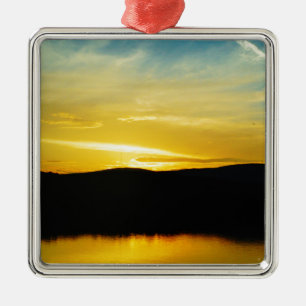 Ornamento De Metal Sunset Amarelo do Lago Mt
